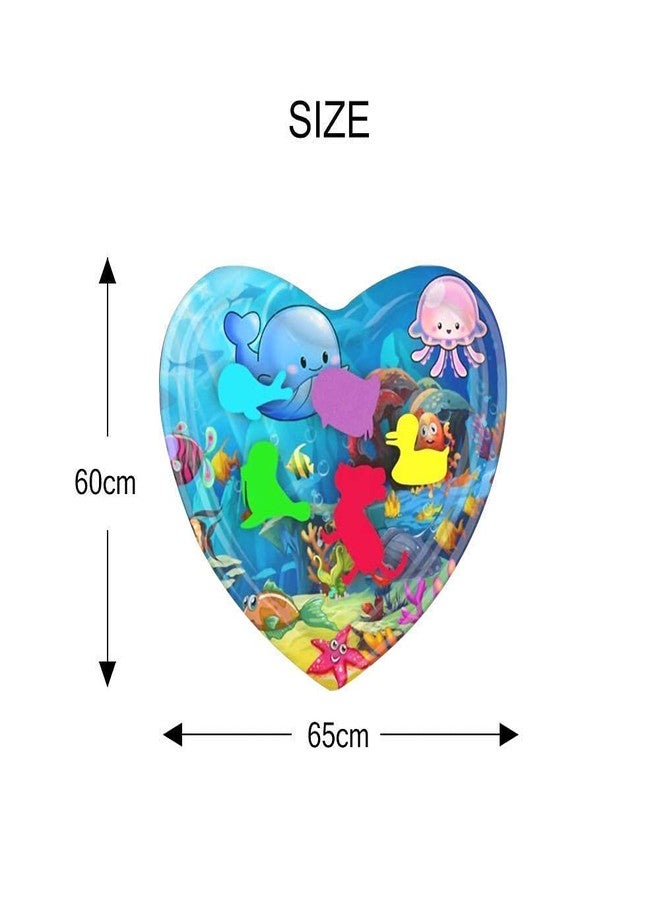 RGKJAS Heart Shape Baby Inflatable Patted Water Play Pad Cushion for Kids | Multi Color | Pack of 1 - Image 2